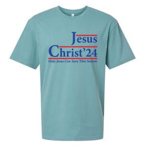 Cool Jesus Christ 2024 Only Jesus Can Save This Nation Gift Sueded Cloud Jersey T-Shirt