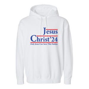 Cool Jesus Christ 2024 Only Jesus Can Save This Nation Gift Garment-Dyed Fleece Hoodie