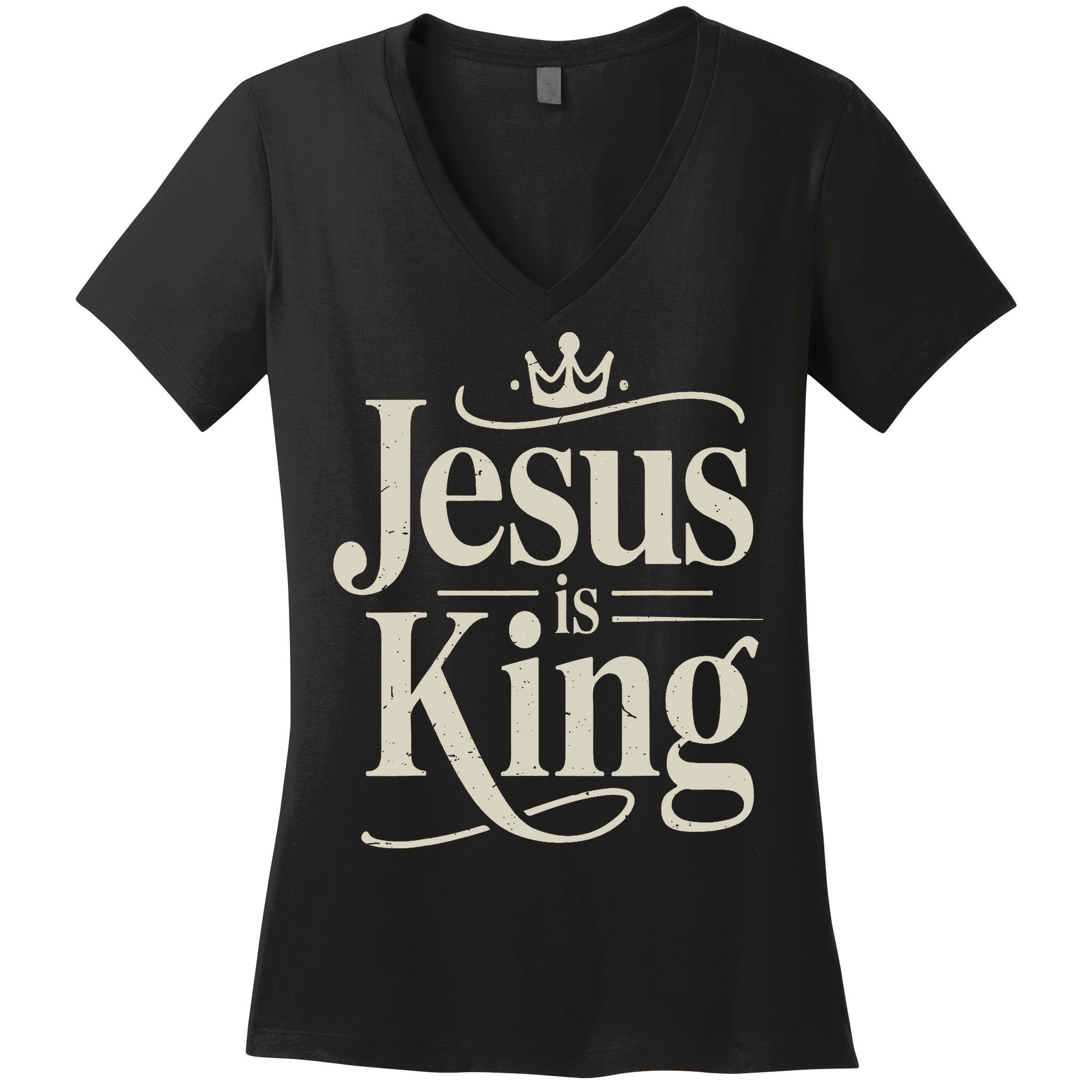 Christian Jesus Christ Is King God Son Women's V-Neck T-Shirt