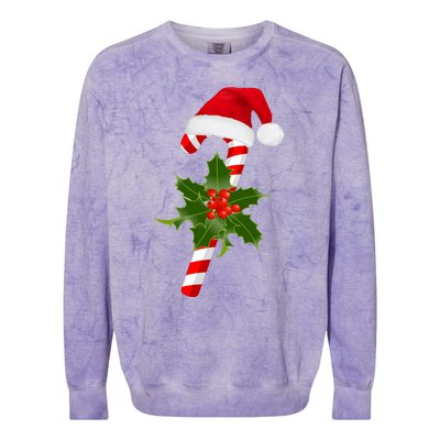 Christmas Jolly Candy Cane Colorblast Crewneck Sweatshirt