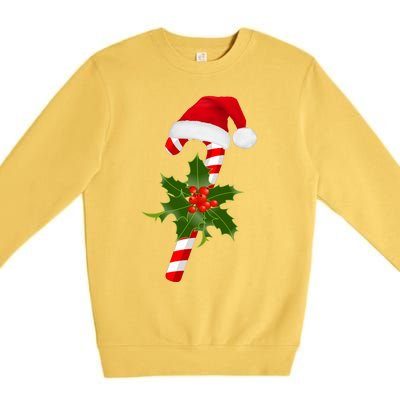 Christmas Jolly Candy Cane Premium Crewneck Sweatshirt