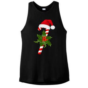 Christmas Jolly Candy Cane Ladies PosiCharge Tri-Blend Wicking Tank