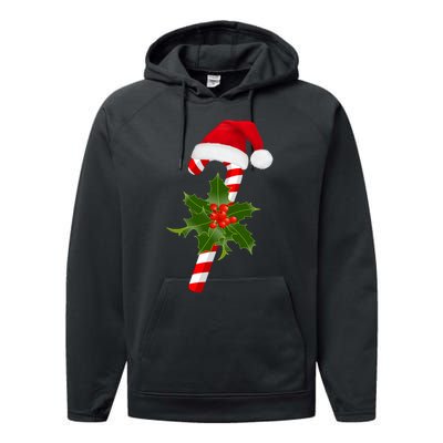 Christmas Jolly Candy Cane Performance Fleece Hoodie