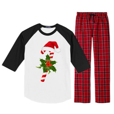 Christmas Jolly Candy Cane Raglan Sleeve Pajama Set