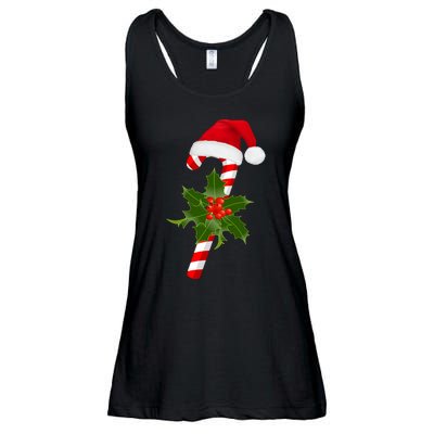 Christmas Jolly Candy Cane Ladies Essential Flowy Tank