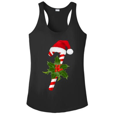 Christmas Jolly Candy Cane Ladies PosiCharge Competitor Racerback Tank
