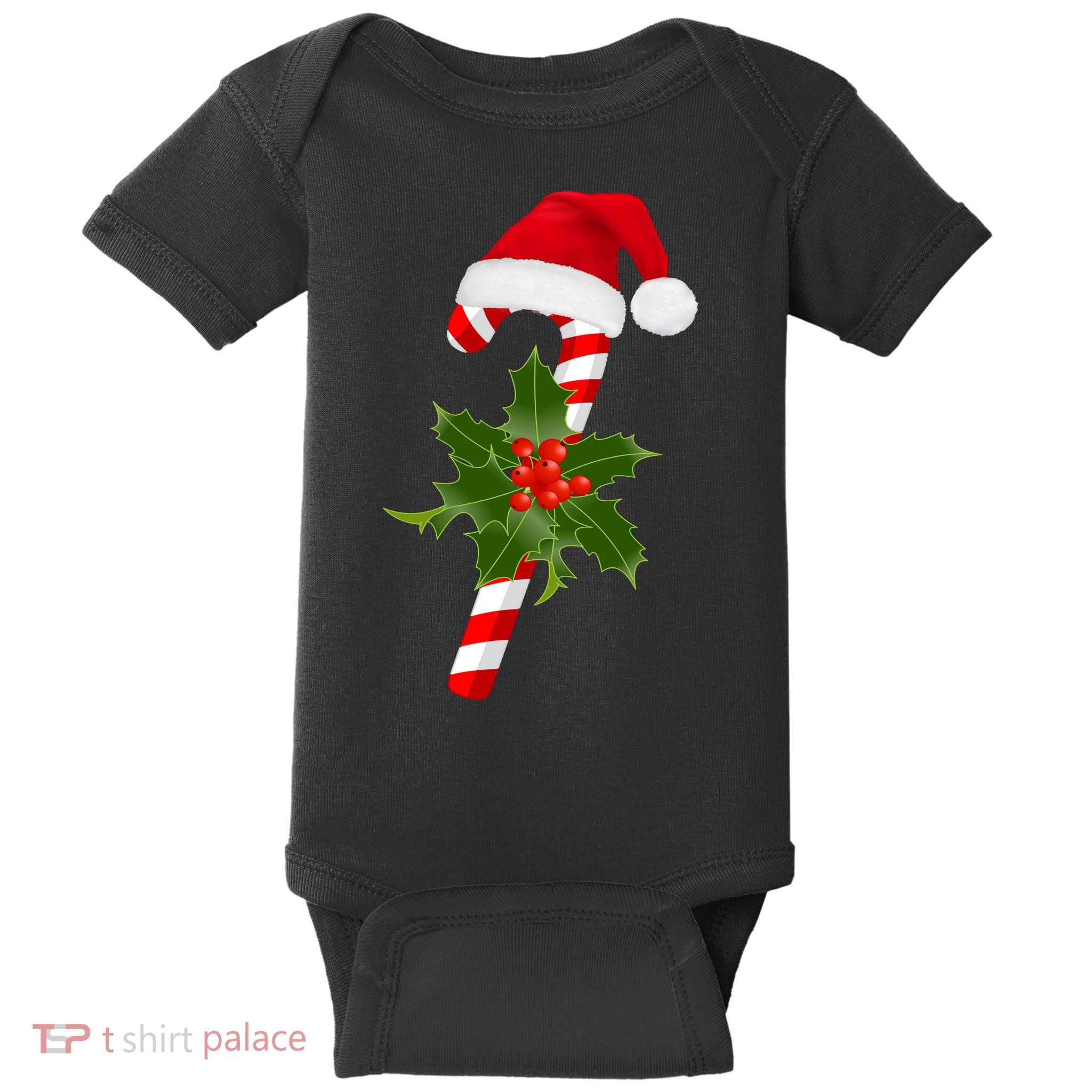 Christmas Jolly Candy Cane Baby Bodysuit