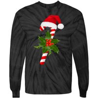 Christmas Jolly Candy Cane Tie-Dye Long Sleeve Shirt