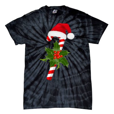 Christmas Jolly Candy Cane Tie-Dye T-Shirt