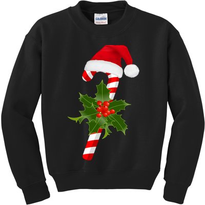 Christmas Jolly Candy Cane Kids Sweatshirt