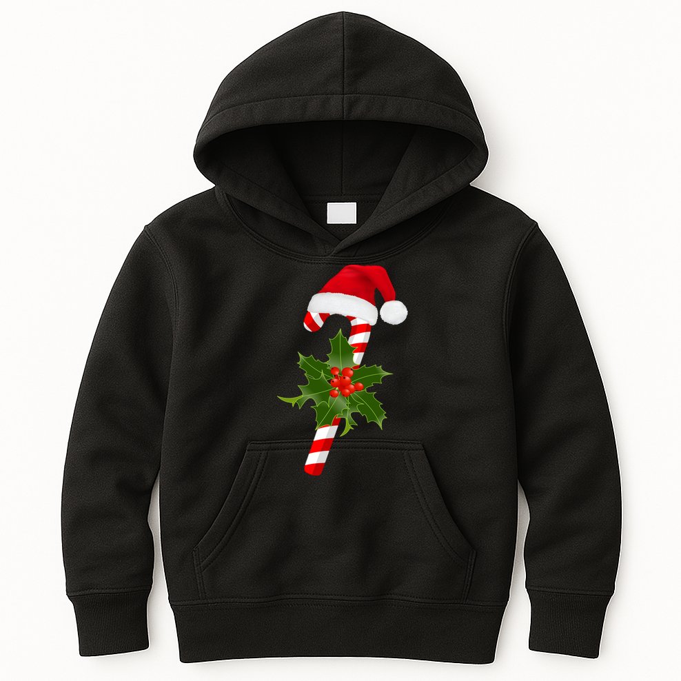 Christmas Jolly Candy Cane Kids Hoodie