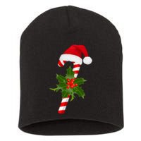 Christmas Jolly Candy Cane Short Acrylic Beanie