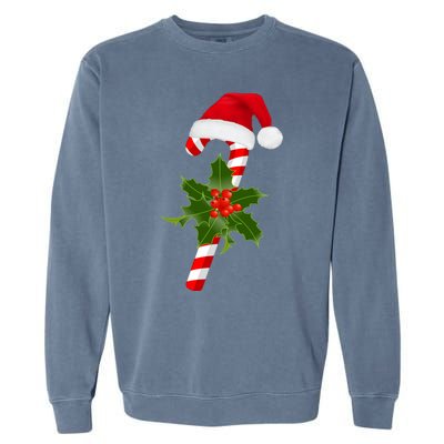 Christmas Jolly Candy Cane Garment-Dyed Sweatshirt