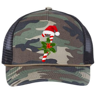 Christmas Jolly Candy Cane Retro Rope Trucker Hat Cap