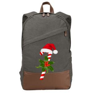 Christmas Jolly Candy Cane Cotton Canvas Backpack