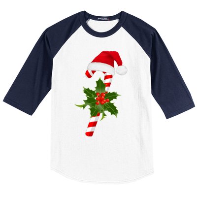 Christmas Jolly Candy Cane Baseball Sleeve Shirt