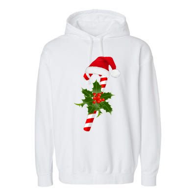 Christmas Jolly Candy Cane Garment-Dyed Fleece Hoodie