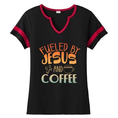 Cool Jesus Christian Jesus Coffee Lover Ladies Halftime Notch Neck Tee