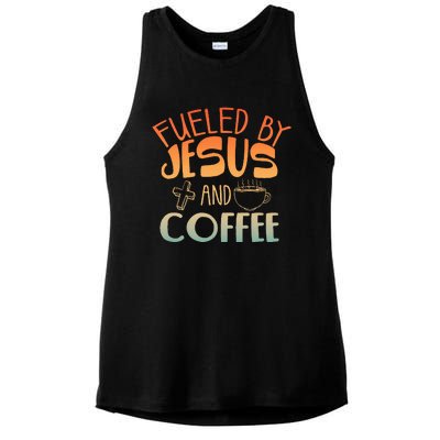 Cool Jesus Christian Jesus Coffee Lover Ladies PosiCharge Tri-Blend Wicking Tank