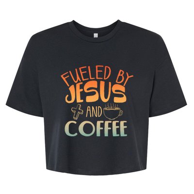 Cool Jesus Christian Jesus Coffee Lover Bella+Canvas Jersey Crop Tee