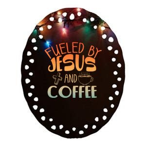 Cool Jesus Christian Jesus Coffee Lover Ceramic Oval Ornament