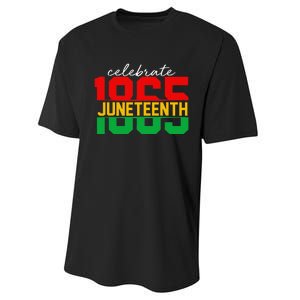 Celebrate Juneteeth Day 6 19 1865 Black Freedom 1865 Performance Sprint T-Shirt