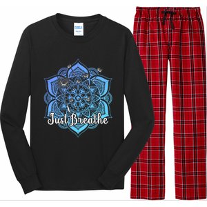 Cute Just Dandelion Tattoodesign Yoga Dala Breathe Vibes Gift Long Sleeve Pajama Set