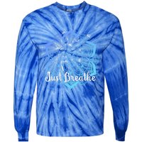 Cute Just Dandelion Tattoodesign Yoga Dala Breathe Vibes Gift Tie-Dye Long Sleeve Shirt