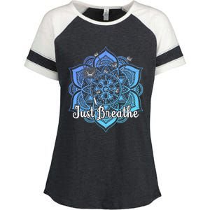 Cute Just Dandelion Tattoodesign Yoga Dala Breathe Vibes Gift Enza Ladies Jersey Colorblock Tee