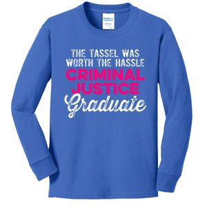 Criminal Justice Degree Graduate Tassel Graduation Great Gift Kids Long Sleeve Shirt