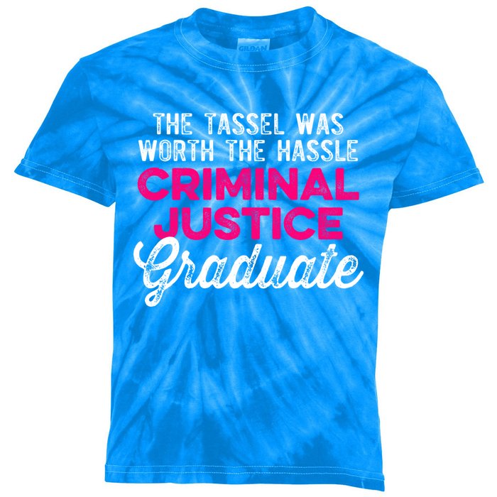 Criminal Justice Degree Graduate Tassel Graduation Great Gift Kids Tie-Dye T-Shirt