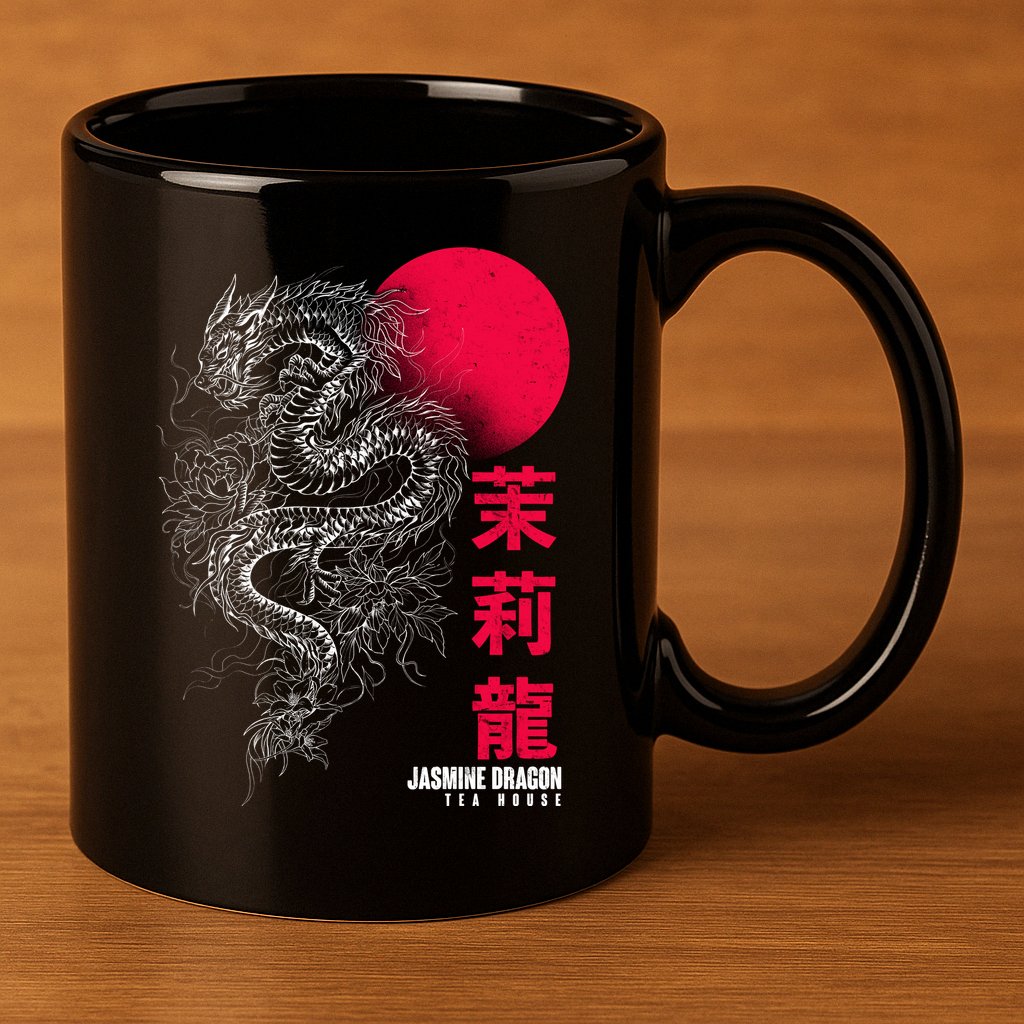Cool Jasmine Dragon Tea House 11oz C Handle Ceramic Mug