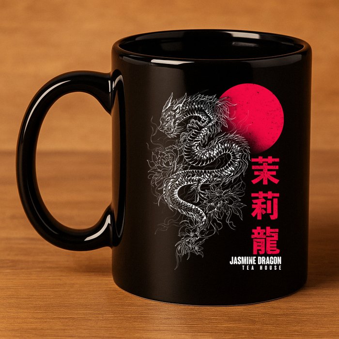Cool Jasmine Dragon Tea House 11oz C Handle Ceramic Mug