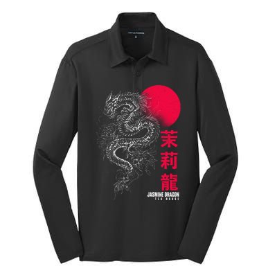 Cool Jasmine Dragon Tea House Silk Touch Performance Long Sleeve Polo