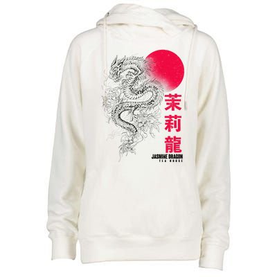 Cool Jasmine Dragon Tea House Womens Funnel Neck Pullover Hood