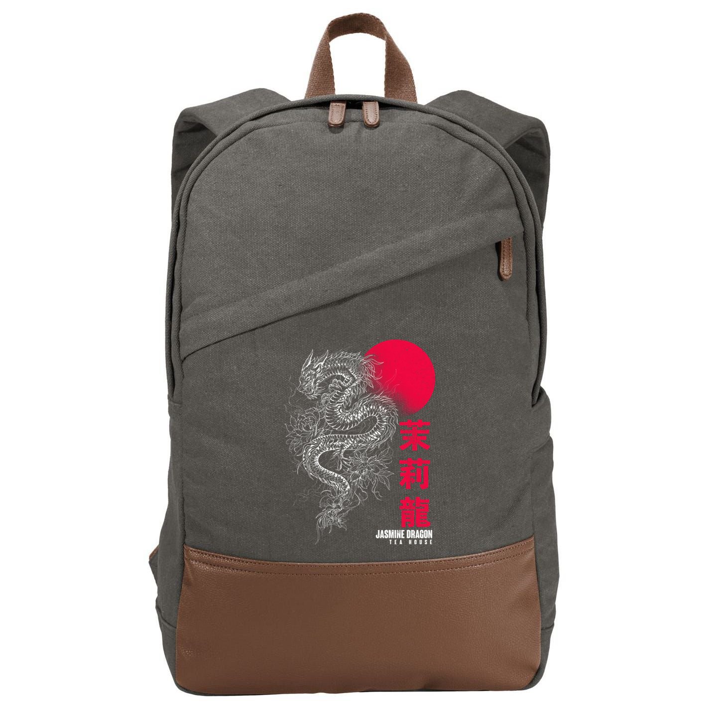 Cool Jasmine Dragon Tea House Cotton Canvas Backpack