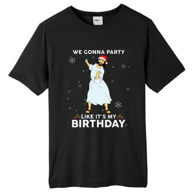 Christmas Jesus Dancing We Gonna Party Like ItS My Birthday Tall Fusion ChromaSoft Performance T-Shirt