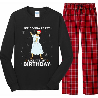 Christmas Jesus Dancing We Gonna Party Like ItS My Birthday Long Sleeve Pajama Set