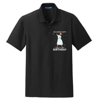 Christmas Jesus Dancing We Gonna Party Like ItS My Birthday Dry Zone Grid Polo