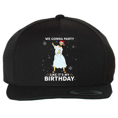 Christmas Jesus Dancing We Gonna Party Like ItS My Birthday Wool Snapback Cap