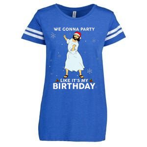 Christmas Jesus Dancing We Gonna Party Like ItS My Birthday Enza Ladies Jersey Football T-Shirt