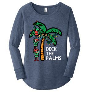 Christmas July Elves Deck The Palm Funny Xmas Gift Women's Perfect Tri Tunic Long Sleeve Shirt