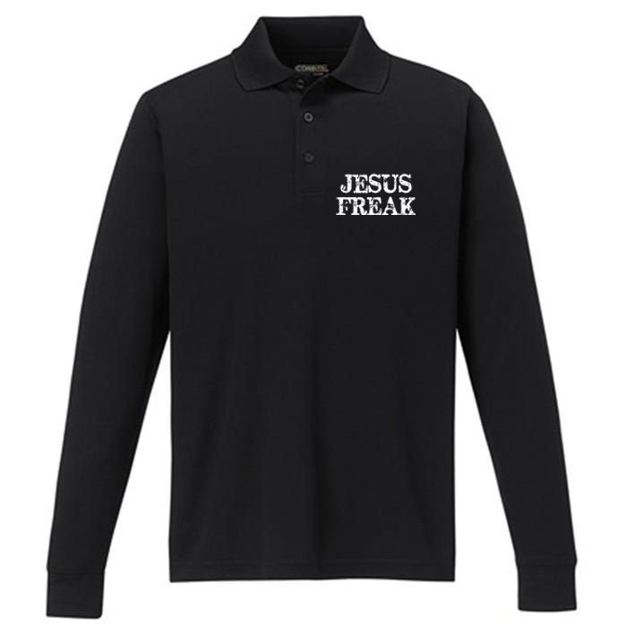 Christian Jesus Freak Distressed Religious Performance Long Sleeve Polo