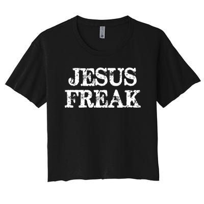 Christian Jesus Freak Distressed Religious Women's Crop Top Tee