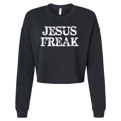 Christian Jesus Freak Distressed Religious Cropped Pullover Crew