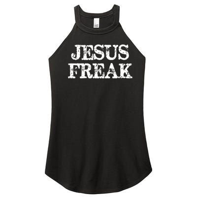 Christian Jesus Freak Distressed Religious Women's Perfect Tri Rocker Tank