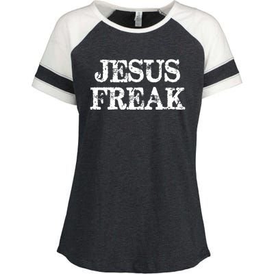 Christian Jesus Freak Distressed Religious Enza Ladies Jersey Colorblock Tee