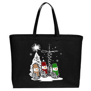 Christmas Jesus Faith Hope Love Snow Christian Xmas Gift Cotton Canvas Jumbo Tote