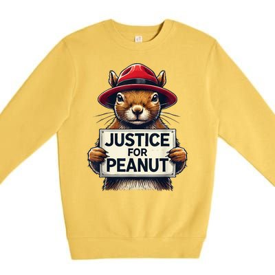 Cute Justice For Peanut The Squirrel Wanted Gift Premium Crewneck Sweatshirt