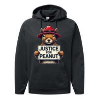 Cute Justice For Peanut The Squirrel Wanted Gift Performance Fleece Hoodie